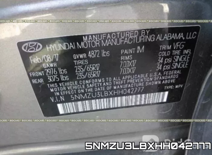 5NMZU3LBXHH042777 фото 10