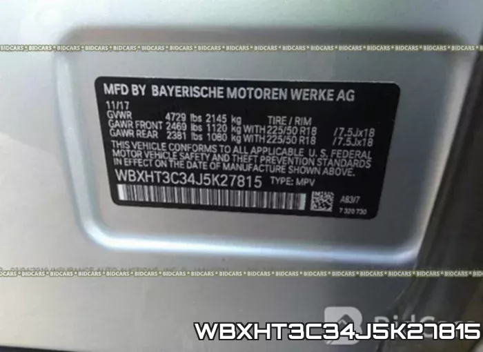 WBXHT3C34J5K27815 фото 10