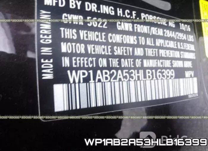 WP1AB2A53HLB16399 фото 10