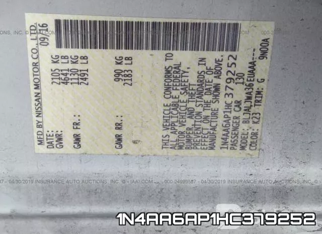 1N4AA6AP1HC379252 фото 10