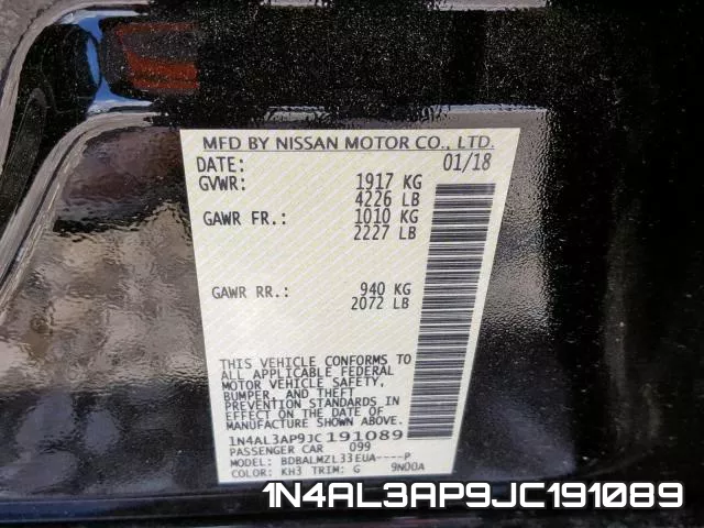 1N4AL3AP9JC191089 фото 2
