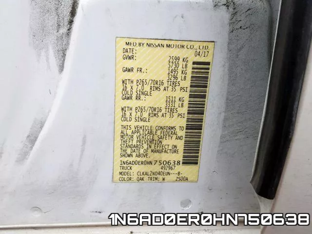 1N6AD0ER0HN750638 фото 2