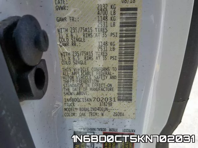 1N6BD0CT5KN702031 фото 2