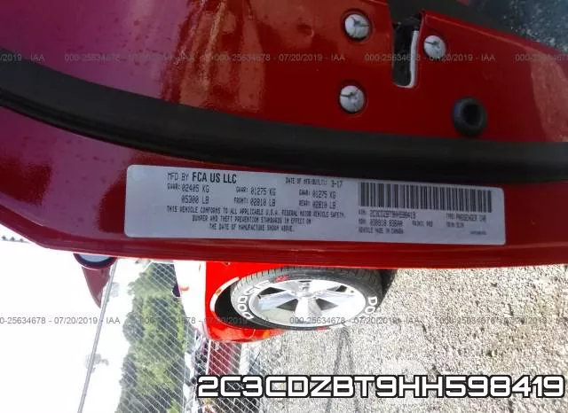 2C3CDZBT9HH598419 фото 10