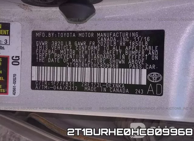 2T1BURHE0HC809968 фото 10