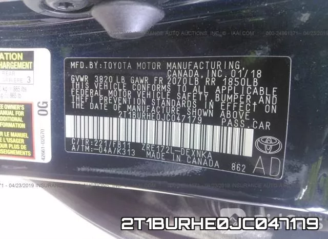 2T1BURHE0JC047179 фото 10