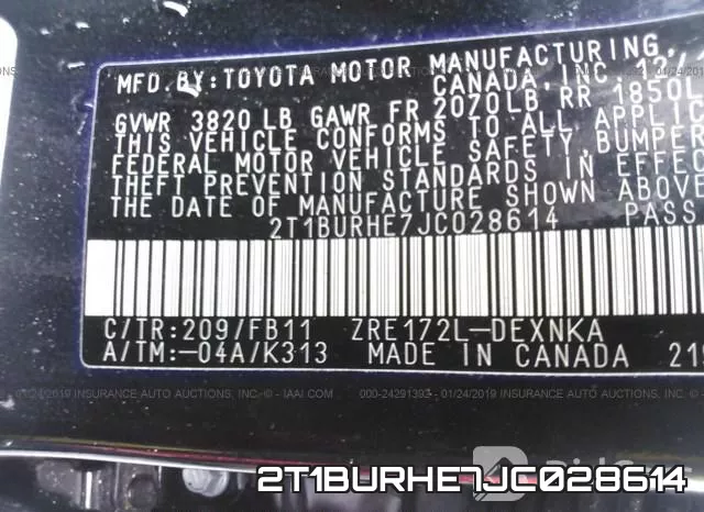 2T1BURHE7JC028614 фото 9