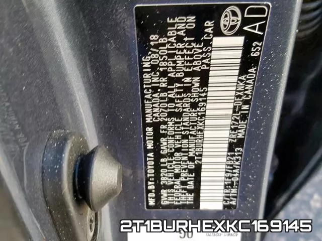 2T1BURHEXKC169145 фото 2