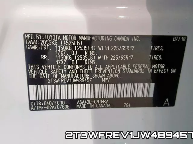 2T3WFREV1JW489457 фото 2
