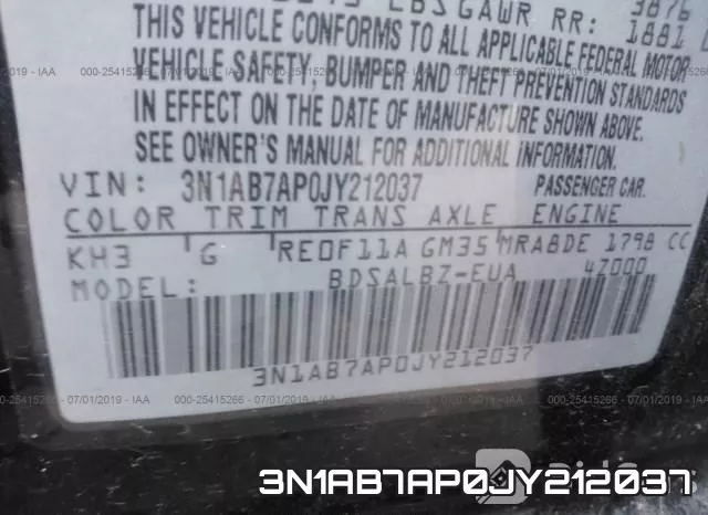 3N1AB7AP0JY212037 фото 10