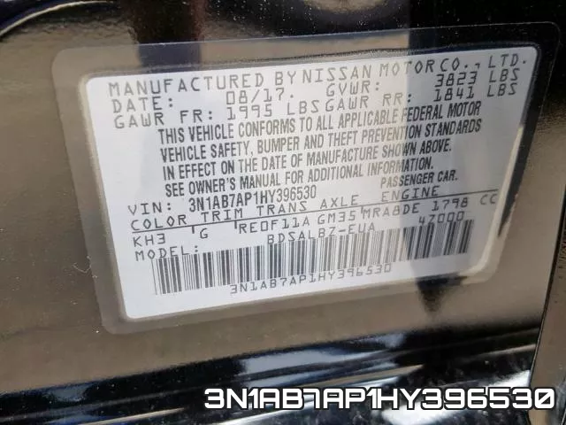 3N1AB7AP1HY396530 фото 2