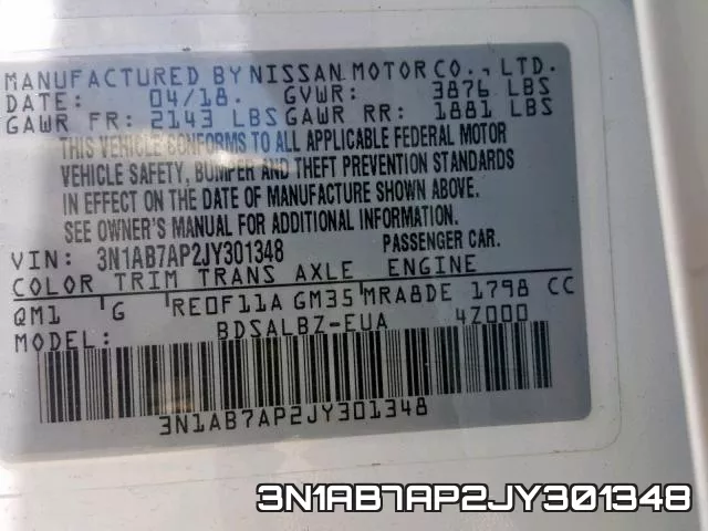 3N1AB7AP2JY301348 фото 2