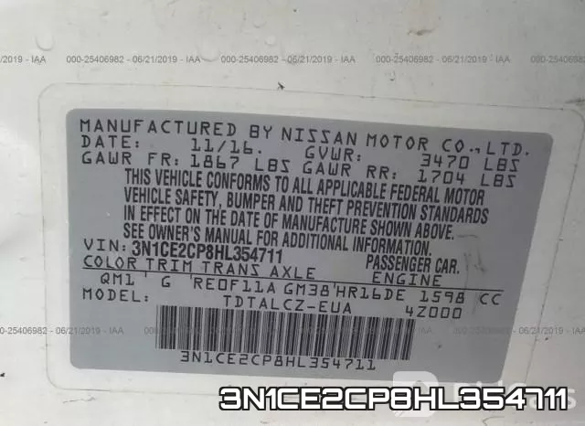 3N1CE2CP8HL354711 фото 10