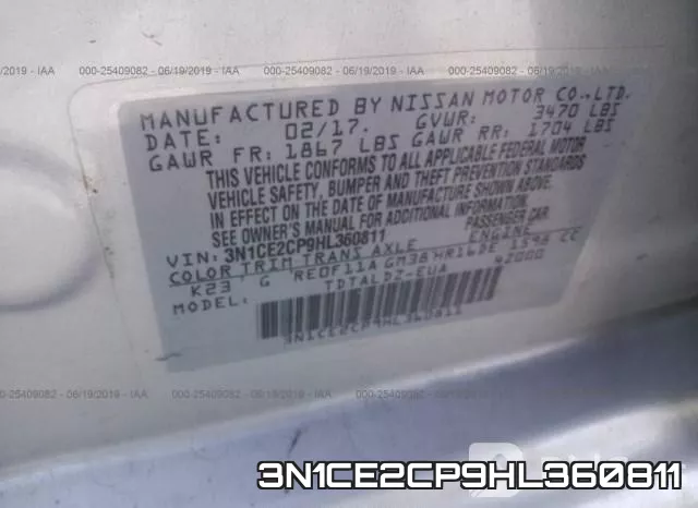 3N1CE2CP9HL360811 фото 10