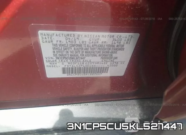 3N1CP5CU5KL527447 фото 9