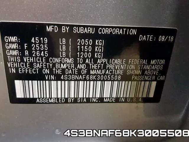 4S3BNAF68K3005508 фото 2