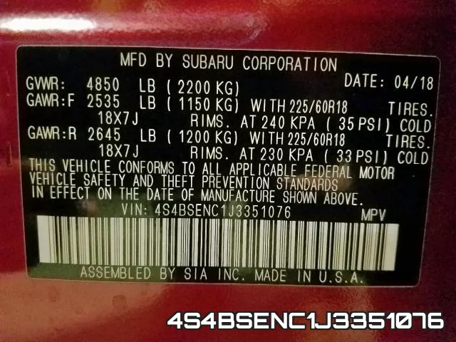 4S4BSENC1J3351076 фото 2
