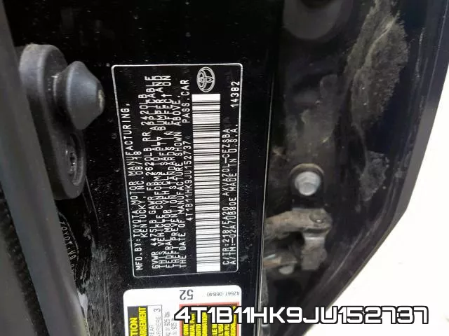 4T1B11HK9JU152737 фото 2