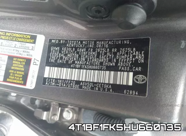 4T1BF1FK5HU660735 фото 10