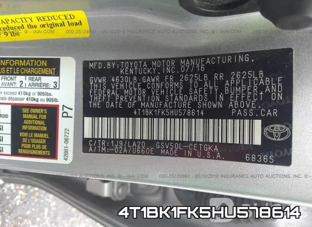 4T1BK1FK5HU578614 фото 10