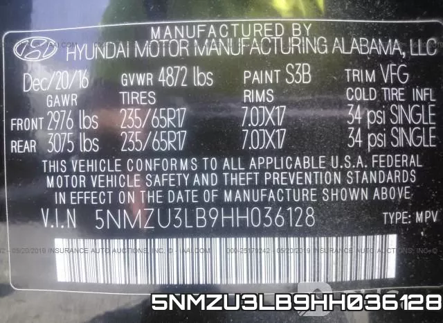 5NMZU3LB9HH036128 фото 10