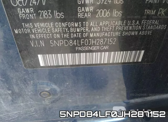 5NPD84LF0JH287152 фото 10