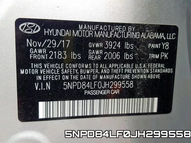 5NPD84LF0JH299558 фото 2