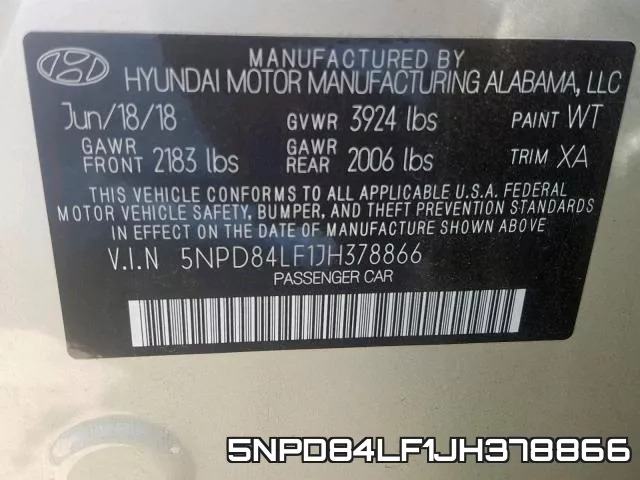 5NPD84LF1JH378866 фото 2