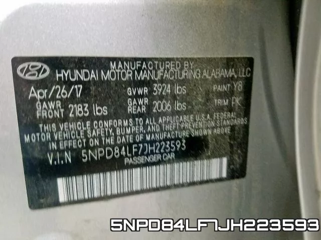 5NPD84LF7JH223593 фото 2