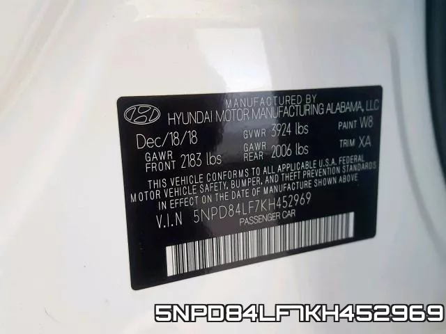 5NPD84LF7KH452969 фото 2