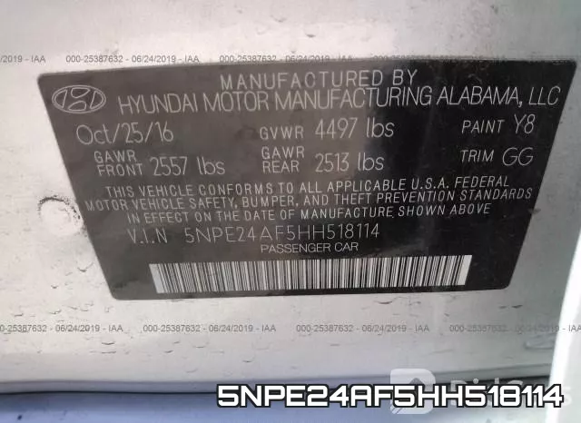 5NPE24AF5HH518114 фото 10