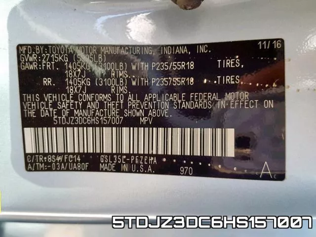 5TDJZ3DC6HS157007 фото 2