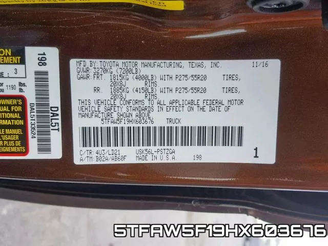5TFAW5F19HX603676 фото 2