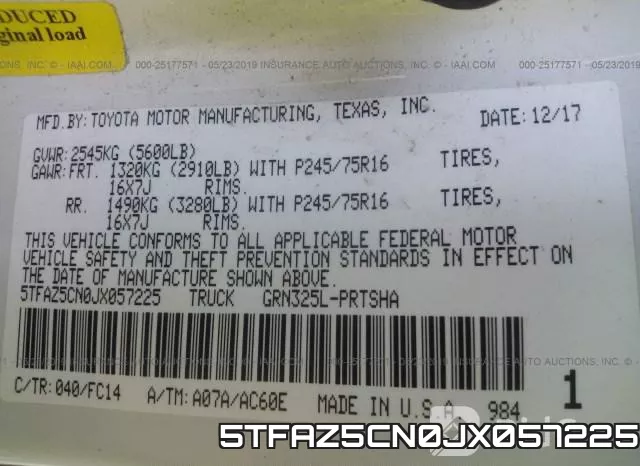 5TFAZ5CN0JX057225 фото 10