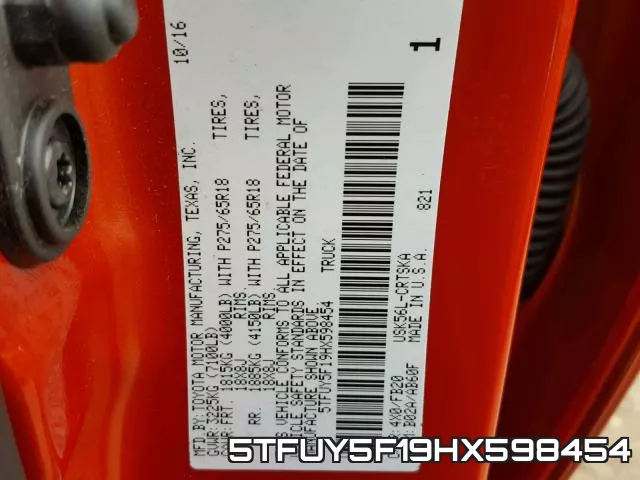 5TFUY5F19HX598454 фото 2