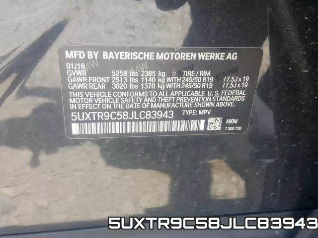 5UXTR9C58JLC83943 фото 2