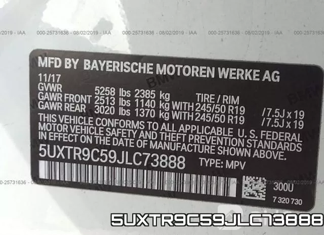 5UXTR9C59JLC73888 фото 10