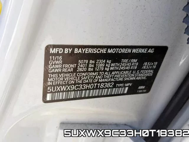5UXWX9C33H0T18382 фото 2