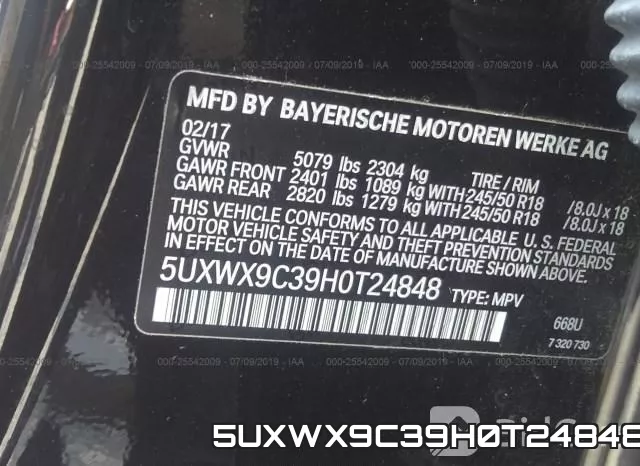 5UXWX9C39H0T24848 фото 10