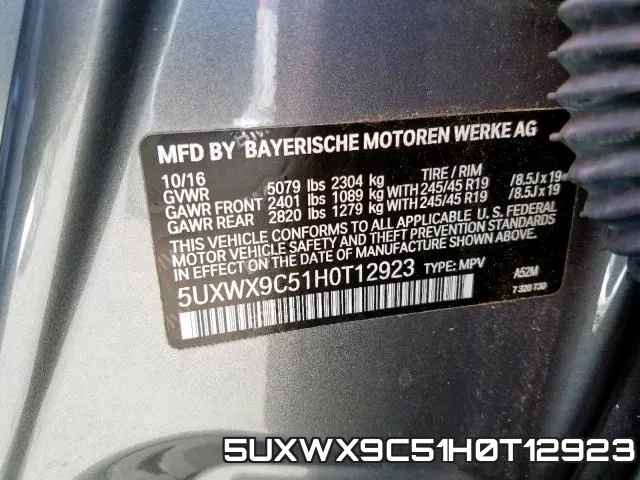 5UXWX9C51H0T12923 фото 2