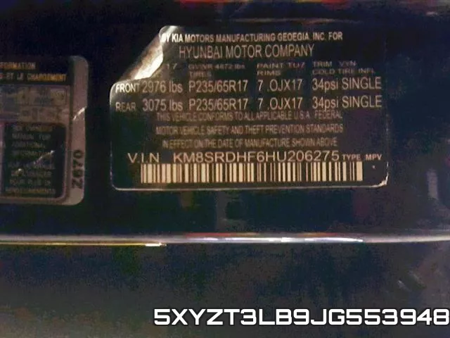 5XYZT3LB9JG553948 фото 2