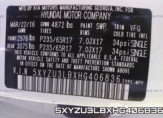 5XYZU3LBXHG406836 фото 10
