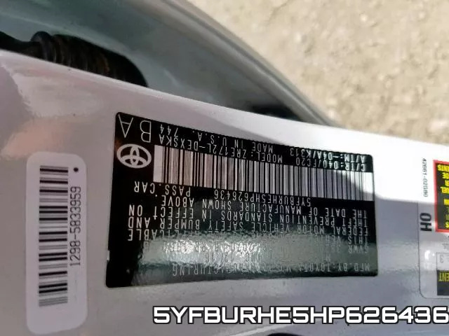 5YFBURHE5HP626436 фото 2