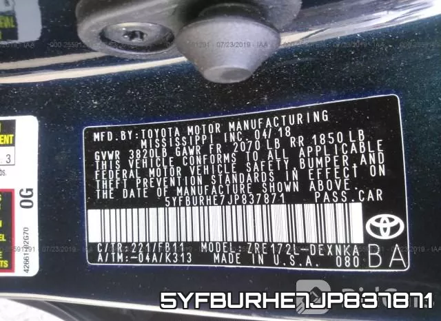 5YFBURHE7JP837871 фото 10