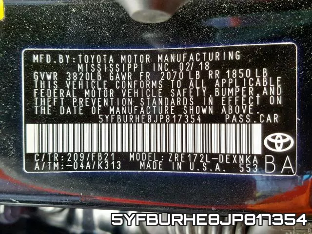 5YFBURHE8JP817354 фото 2