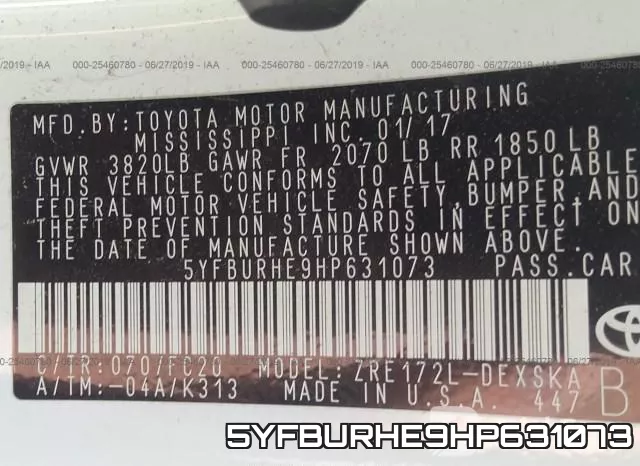 5YFBURHE9HP631073 фото 10