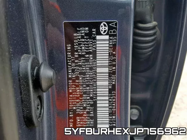 5YFBURHEXJP756962 фото 2