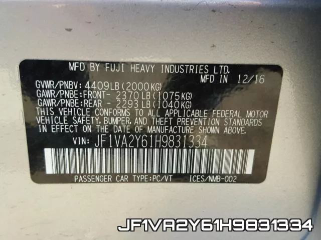 JF1VA2Y61H9831334 фото 2