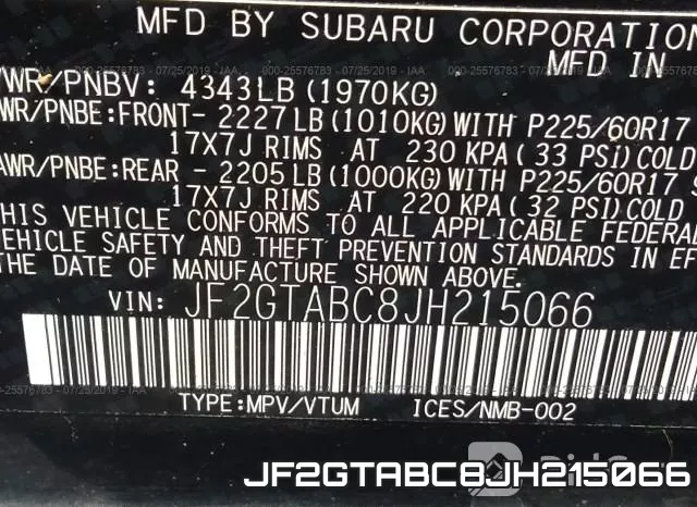 JF2GTABC8JH215066 фото 10