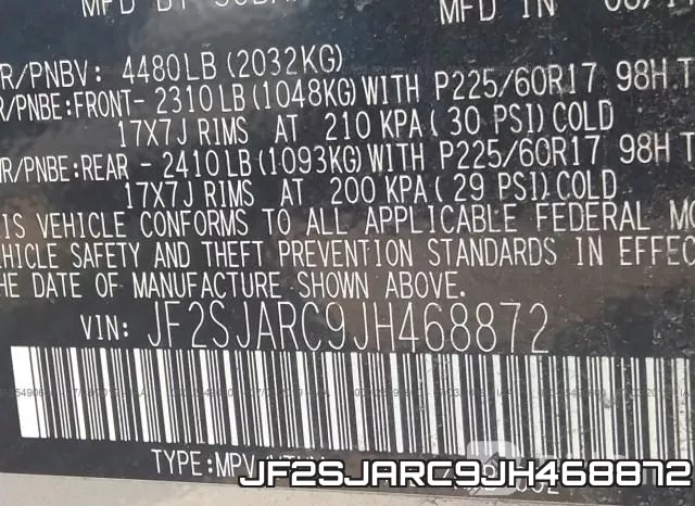 JF2SJARC9JH468872 фото 10